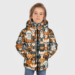 Куртка зимняя для мальчика Мультяшные собачки, цвет: 3D-черный — фото 2
