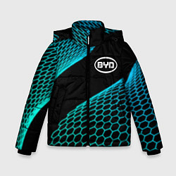 Куртка зимняя для мальчика BYD electro hexagon, цвет: 3D-черный