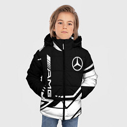 Куртка зимняя для мальчика Mercedes bens geometry, цвет: 3D-красный — фото 2