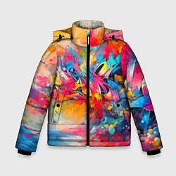 Зимняя куртка для мальчика Красочная абстракция - импрессионизм