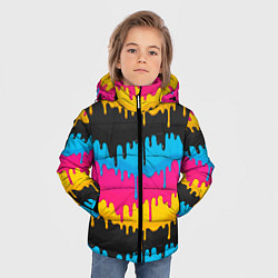 Куртка зимняя для мальчика Стекающие краски, цвет: 3D-черный — фото 2
