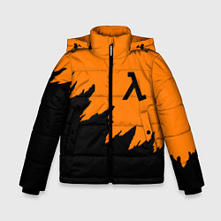 Зимняя куртка для мальчика Half life чёрно оранжевый