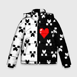 Куртка зимняя для мальчика Minecraft pattern love, цвет: 3D-черный