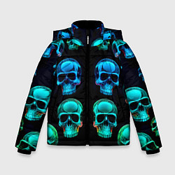 Зимняя куртка для мальчика Neon skulls - ai art pattern