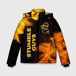 Куртка зимняя для мальчика Stumble Guys - gold gradient вертикально, цвет: 3D-черный