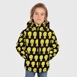 Куртка зимняя для мальчика Лиза Симпсон: узор, цвет: 3D-черный — фото 2