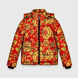 Куртка зимняя для мальчика Хохлома, цвет: 3D-светло-серый