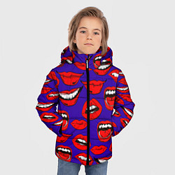 Куртка зимняя для мальчика Губы, цвет: 3D-светло-серый — фото 2
