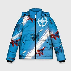 Куртка зимняя для мальчика Самолеты ВВС, цвет: 3D-черный