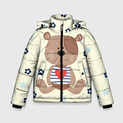Куртка зимняя для мальчика Любовь мишки, цвет: 3D-светло-серый