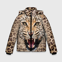 Куртка зимняя для мальчика Взгляд леопарда, цвет: 3D-светло-серый
