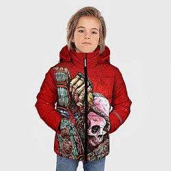 Куртка зимняя для мальчика Скелет, цвет: 3D-черный — фото 2