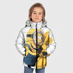 Куртка зимняя для мальчика Minion loves banana, цвет: 3D-светло-серый — фото 2