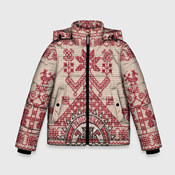 Куртка зимняя для мальчика Вышивка, цвет: 3D-красный