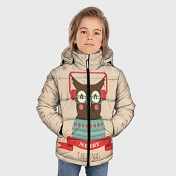 Куртка зимняя для мальчика Сова в наушниках, цвет: 3D-красный — фото 2
