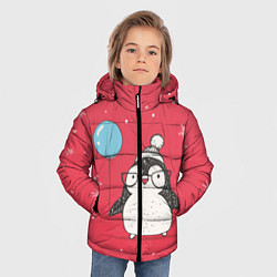 Куртка зимняя для мальчика Влюбленная пингвинка, цвет: 3D-красный — фото 2