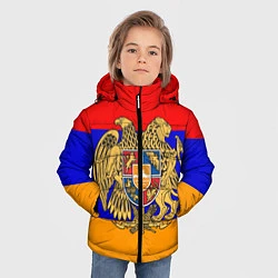 Куртка зимняя для мальчика Герб и флаг Армении, цвет: 3D-черный — фото 2