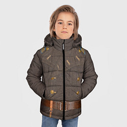 Куртка зимняя для мальчика Шинель, цвет: 3D-черный — фото 2