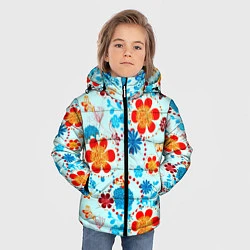 Куртка зимняя для мальчика Цветочная роспись, цвет: 3D-черный — фото 2