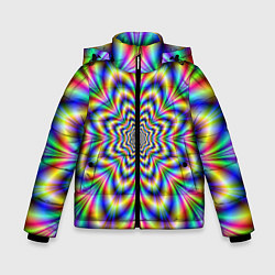Куртка зимняя для мальчика Красочная иллюзия, цвет: 3D-черный