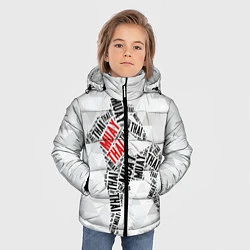 Куртка зимняя для мальчика Muay thai Words, цвет: 3D-светло-серый — фото 2