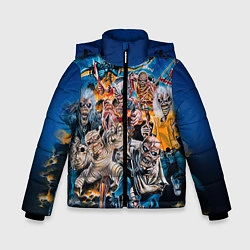 Куртка зимняя для мальчика Iron Maiden: Skeletons, цвет: 3D-светло-серый