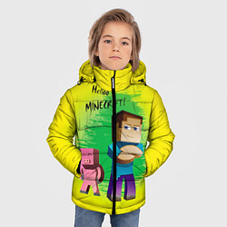 Куртка зимняя для мальчика Hello Minecraft, цвет: 3D-светло-серый — фото 2