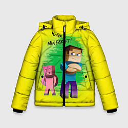 Куртка зимняя для мальчика Hello Minecraft, цвет: 3D-черный