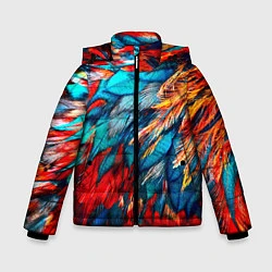 Куртка зимняя для мальчика Перья, цвет: 3D-черный
