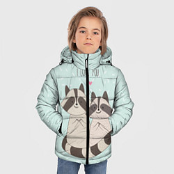 Куртка зимняя для мальчика Влюбленные еноты, цвет: 3D-черный — фото 2