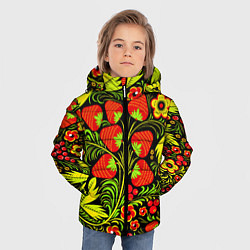 Куртка зимняя для мальчика Хохлома: земляника, цвет: 3D-красный — фото 2