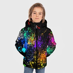 Куртка зимняя для мальчика Брызги красок, цвет: 3D-светло-серый — фото 2