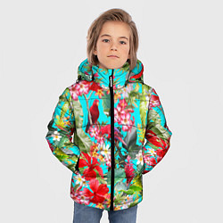 Куртка зимняя для мальчика Тропический мир, цвет: 3D-светло-серый — фото 2
