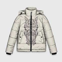 Куртка зимняя для мальчика Умная сова, цвет: 3D-черный
