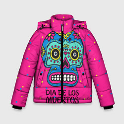 Куртка зимняя для мальчика Мексиканский череп, цвет: 3D-черный