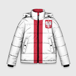Куртка зимняя для мальчика Сборная Польши по футболу, цвет: 3D-светло-серый