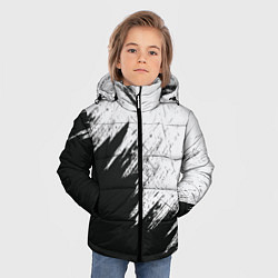 Куртка зимняя для мальчика Черно-белый разрыв, цвет: 3D-светло-серый — фото 2