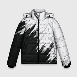 Куртка зимняя для мальчика Черно-белый разрыв, цвет: 3D-красный
