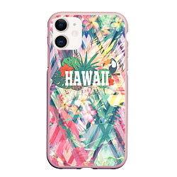 Чехол iPhone 11 матовый Hawaii Summer, цвет: 3D-светло-розовый