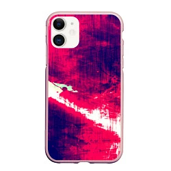 Чехол iPhone 11 матовый Брызги красок, цвет: 3D-светло-розовый