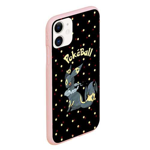 Чехол iPhone 11 матовый Pokeball / 3D-Светло-розовый – фото 2