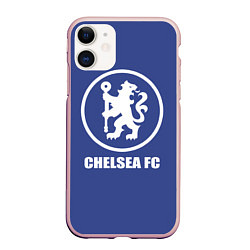 Чехол iPhone 11 матовый Chelsea FC, цвет: 3D-светло-розовый