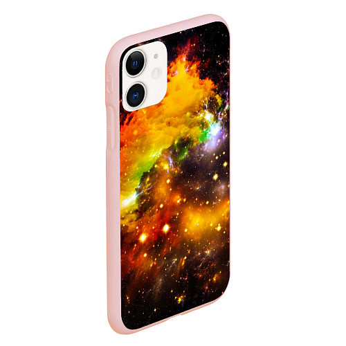 Чехол iPhone 11 матовый Восхитительный космос / 3D-Светло-розовый – фото 2