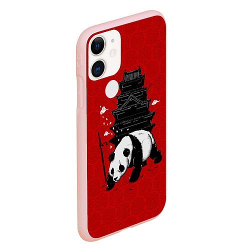 Чехол iPhone 11 матовый Panda Warrior / 3D-Светло-розовый – фото 2