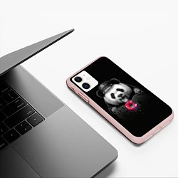 Чехол iPhone 11 матовый Donut Panda, цвет: 3D-светло-розовый — фото 2