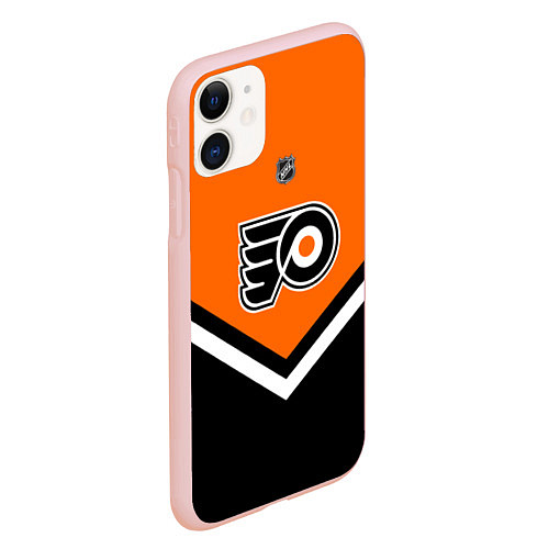 Чехол iPhone 11 матовый NHL: Philadelphia Flyers / 3D-Светло-розовый – фото 2