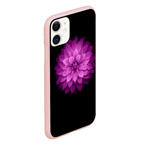 Чехол iPhone 11 матовый Violet Flower / 3D-Светло-розовый – фото 2
