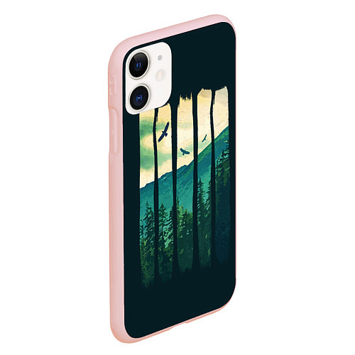 Чехол iPhone 11 матовый Green Life / 3D-Светло-розовый – фото 2