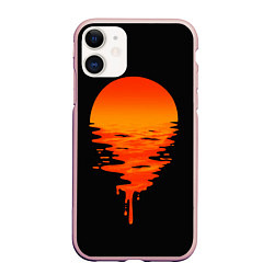 Чехол iPhone 11 матовый Отражение Солнца, цвет: 3D-светло-розовый