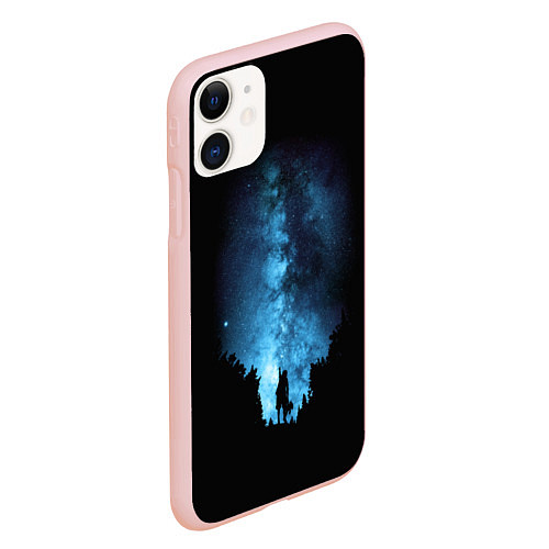 Чехол iPhone 11 матовый Млечный путь / 3D-Светло-розовый – фото 2